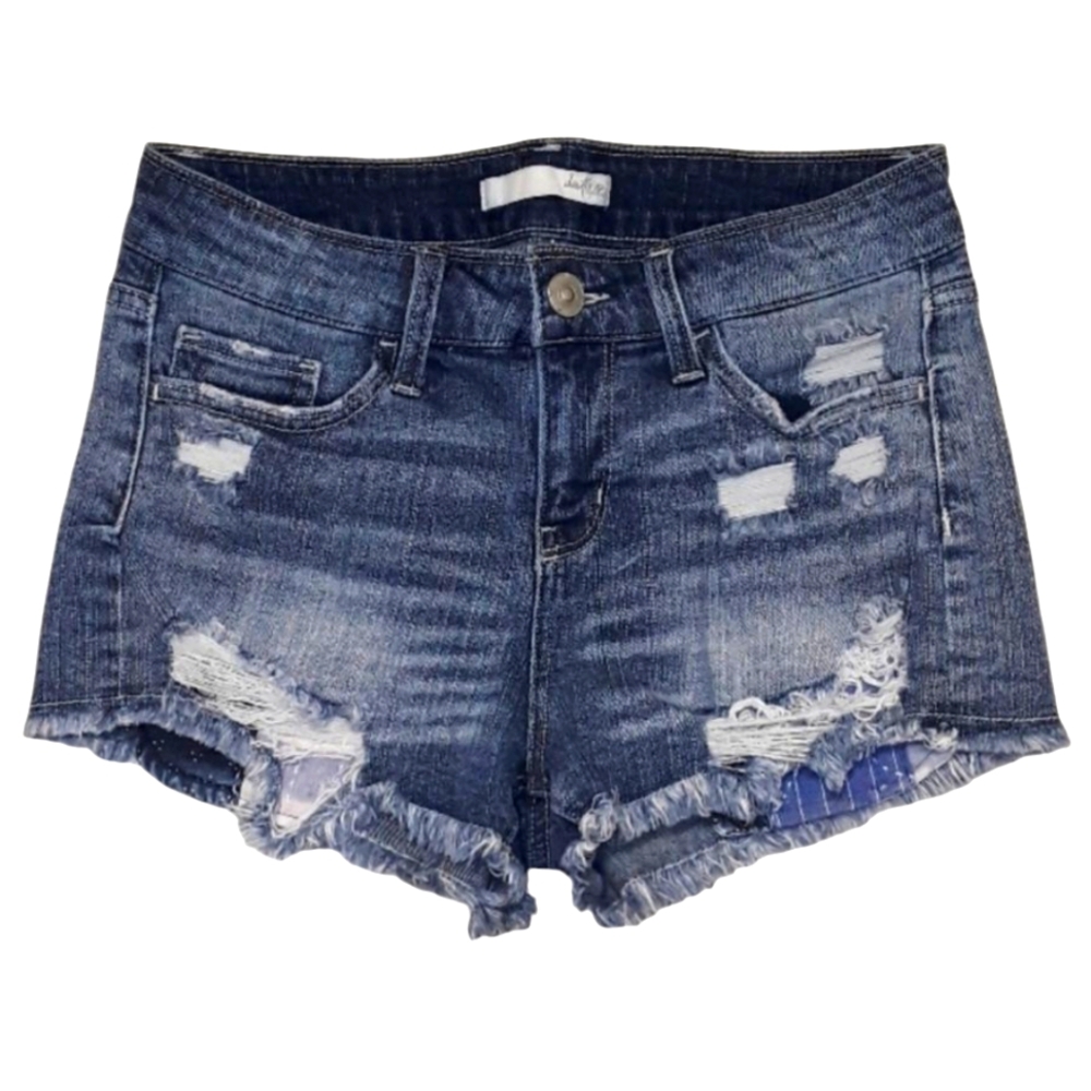Daytrip Capricorn High-Rise Distressed Jean Shorts. Women's Size: W26x02L.